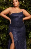 Ladivine Ch165c Plus Size Strapless Sexy Long Prom Dress In Blue