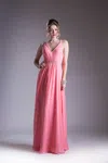 Ladivine Ch526 Long Prom A Line Evening Formal Dress In Multi