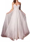 Ladivine Charismatic Cowl Neck Shimmering A-line Maxi Dress In Off White In White
