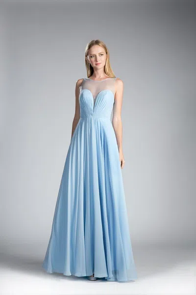 Ladivine Cj251 Long Prom A Line Formal Dress In Blue