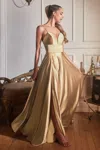 Ladivine Cj523 Sexy Long Prom Dress Evening Gown In Gold
