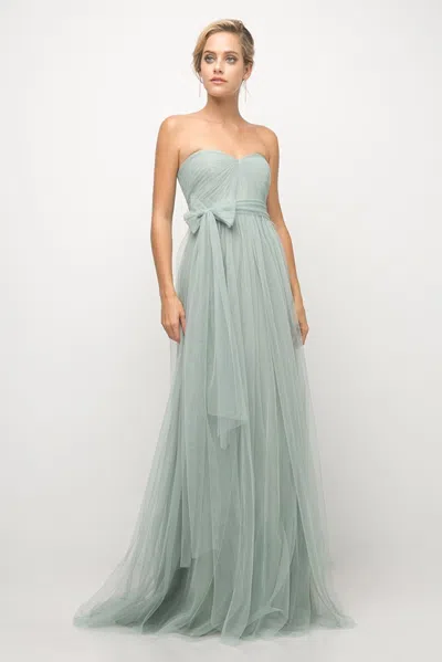 Ladivine Et322 Long Formal A Line Evening Prom Dress In Green