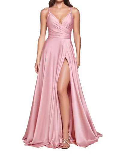 Ladivine Fitted Bodice A-line Maxi Skirt Dress In Blush In Pink