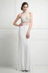 Ladivine Kd087 Formal Long Beaded Prom Dress In White