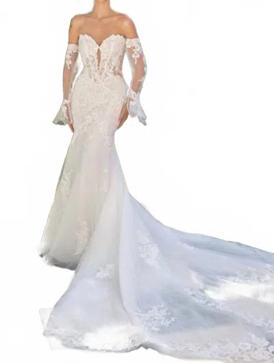 Ladivine Lauren Mermaid Wedding Gown In White