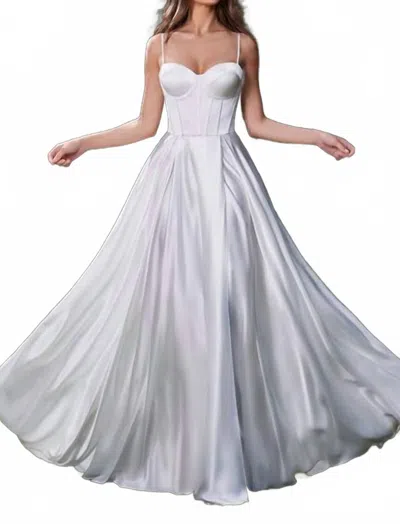 Ladivine Satin Corset A-line Dress In White