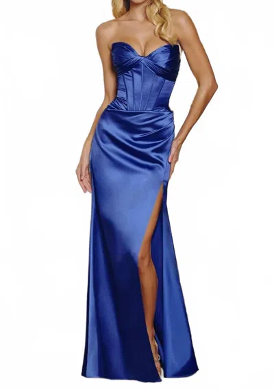 Ladivine Sienna Prom Dress In Soft Navy In Blue