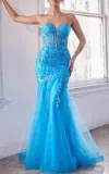 Ladivine Strapless Corset Mermaid In Ocean Blue In Blue