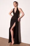 Ladivine T502 Formal Long Slit Prom Dress In Black