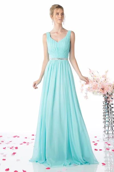 Ladivine W0014 Long Formal A Line Prom Dress In Blue