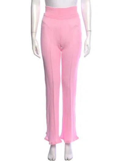 Pre-owned Lado Bokuchava Flared Pants In Pink