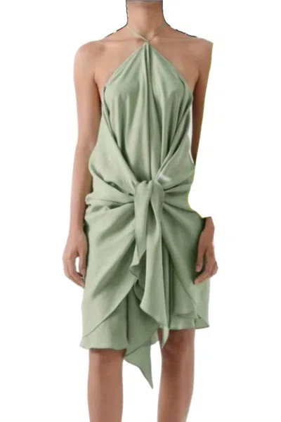 Lado Bokuchava Halter Neck Dress In Mint Green