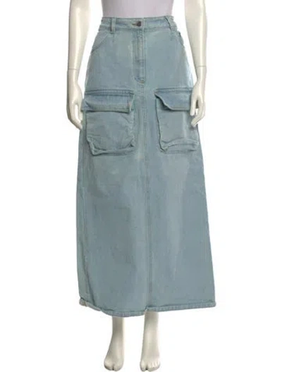 Pre-owned Lado Bokuchava Long Skirt In Blue
