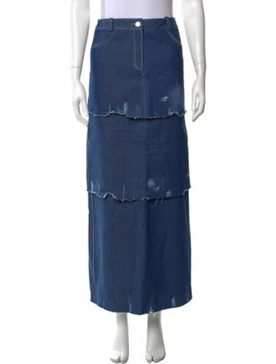 Pre-owned Lado Bokuchava Long Skirt In Blue