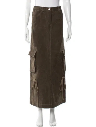 Pre-owned Lado Bokuchava Long Skirt In Green