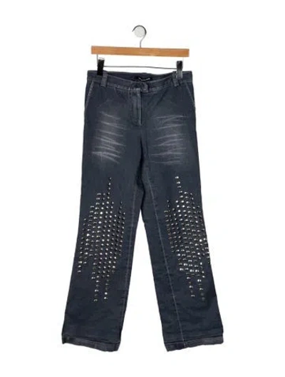 Pre-owned Lado Bokuchava Mid-rise Wide Leg Jeans In Gray