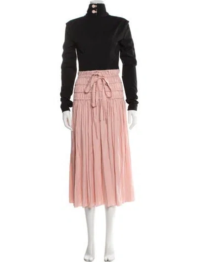 Pre-owned Lado Bokuchava Mock Neck Long Dress In Pink