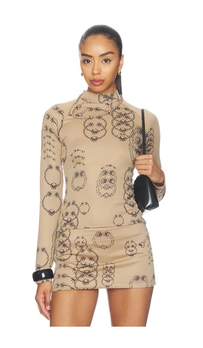 Lado Bokuchava Piercer Turtleneck Top In Brown