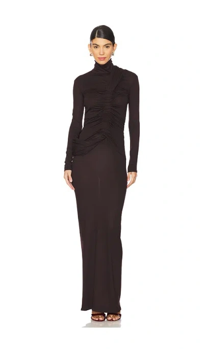 Lado Bokuchava Serpent Dress In 초콜렛 브라운