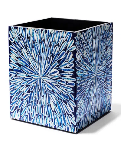 Ladorada Almendro Wastebasket In Blue And Ivory