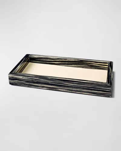 LADORADA BURL LEATHER INSET VALET TRAY