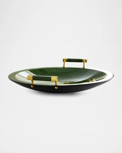 Ladorada Emerald Maize 20" Round Platter With Handles