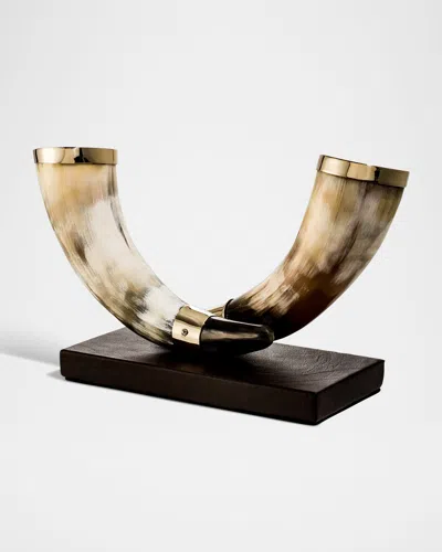 Ladorada Light Bull Horn & Leather Candleholders
