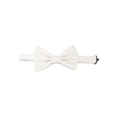 Lady Anne Patterned-jacquard Bow Tie In White