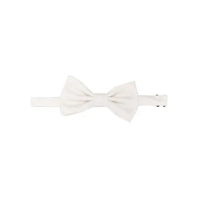 Lady Anne Patterned-jacquard Bow Tie In White