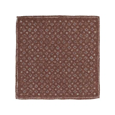 Lady Anne Floral Print Silk Scarf In Brown