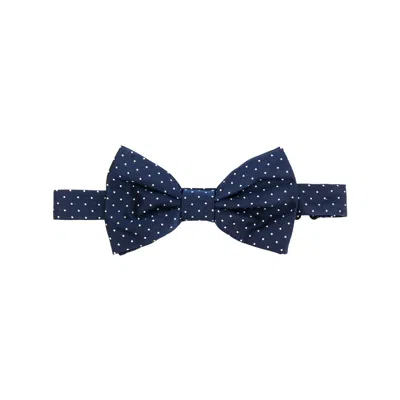 Lady Anne Jacquard Silk Bow Tie In Navy