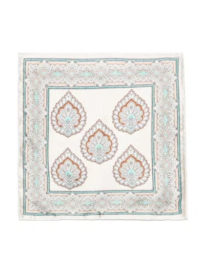 Lady Anne Printed Pocket Square In Neutrals