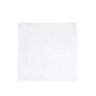 Lady Anne Square-shape Silk Pocket Square In White