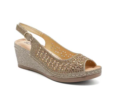 Lady Couture Anita Wedge Sandal In Gold