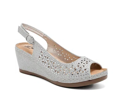 Lady Couture Anita Wedge Sandal In Silver
