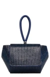 Lady Couture Architectural Rhinestone Evening Bag In Navy