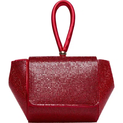Lady Couture Architectural Rhinestone Evening Bag In Red