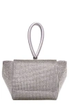 Lady Couture Architectural Rhinestone Evening Bag In Silver