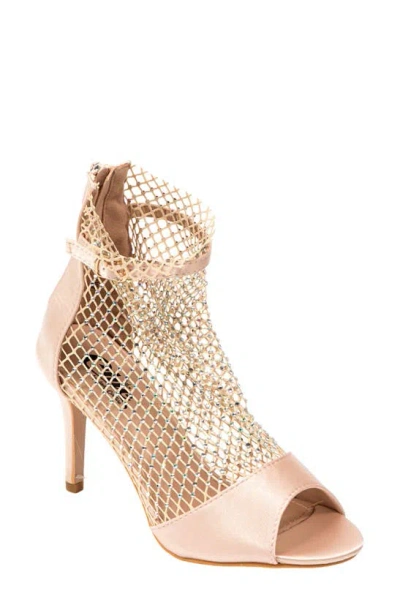 Lady Couture Ariana Mesh Heel Sandal In Champagne