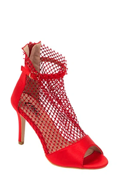Lady Couture Ariana Mesh Heel Sandal In Red