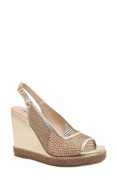 Lady Couture Belair Slingback Wedge Sandal In Gold