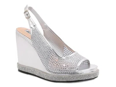 Lady Couture Belair Wedge Sandal In Silver