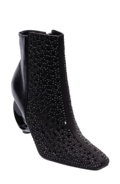 Lady Couture Breeze Rhinestone Pointed Toe Bootie In Black