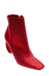 Lady Couture Breeze Rhinestone Pointed Toe Bootie In Red