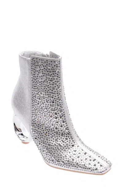 Lady Couture Breeze Rhinestone Pointed Toe Bootie In Silver