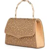 Lady Couture Chic Evening Handbag  With Handle In Gold