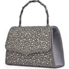Lady Couture Chic Evening Handbag  With Handle In Gray