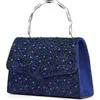 Lady Couture Chic Evening Handbag  With Handle In Navy