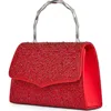 Lady Couture Chic Evening Handbag  With Handle In Red