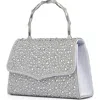 Lady Couture Chic Evening Handbag  With Handle In Silver